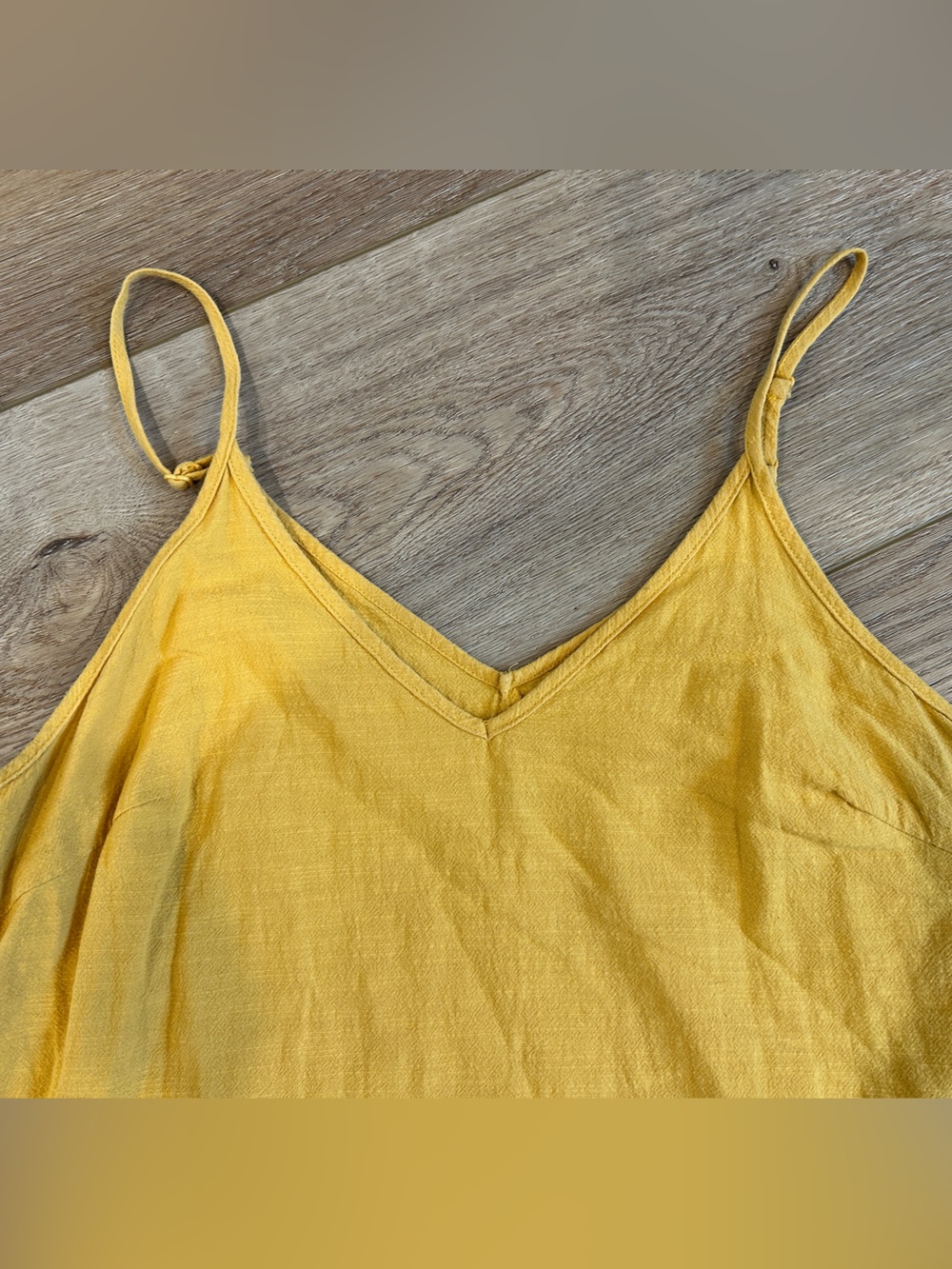 Sunny Yellow Ruffle scalloped Hem Slip Dress 100% cotton - Picture 2 of 5